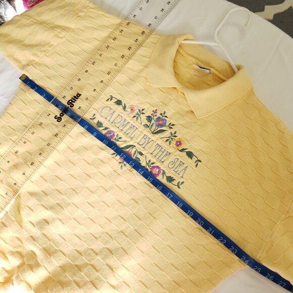 Vintage Cottagecore grandmacore polo Pullover Sweater Carmel by The Sea - Picture 2 of 6